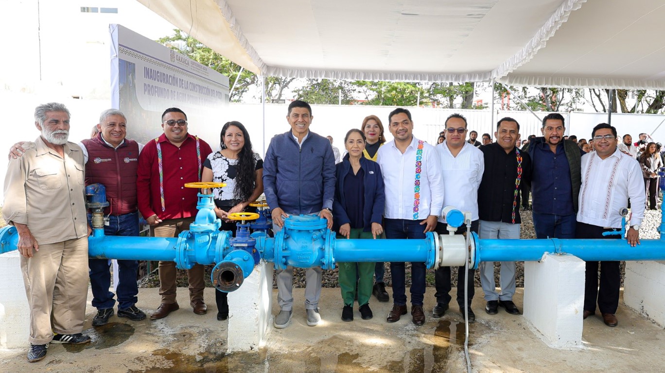 Inaugura Gobernador Salomón Jara pozo profundo de agua potable en Bosque El Tequio